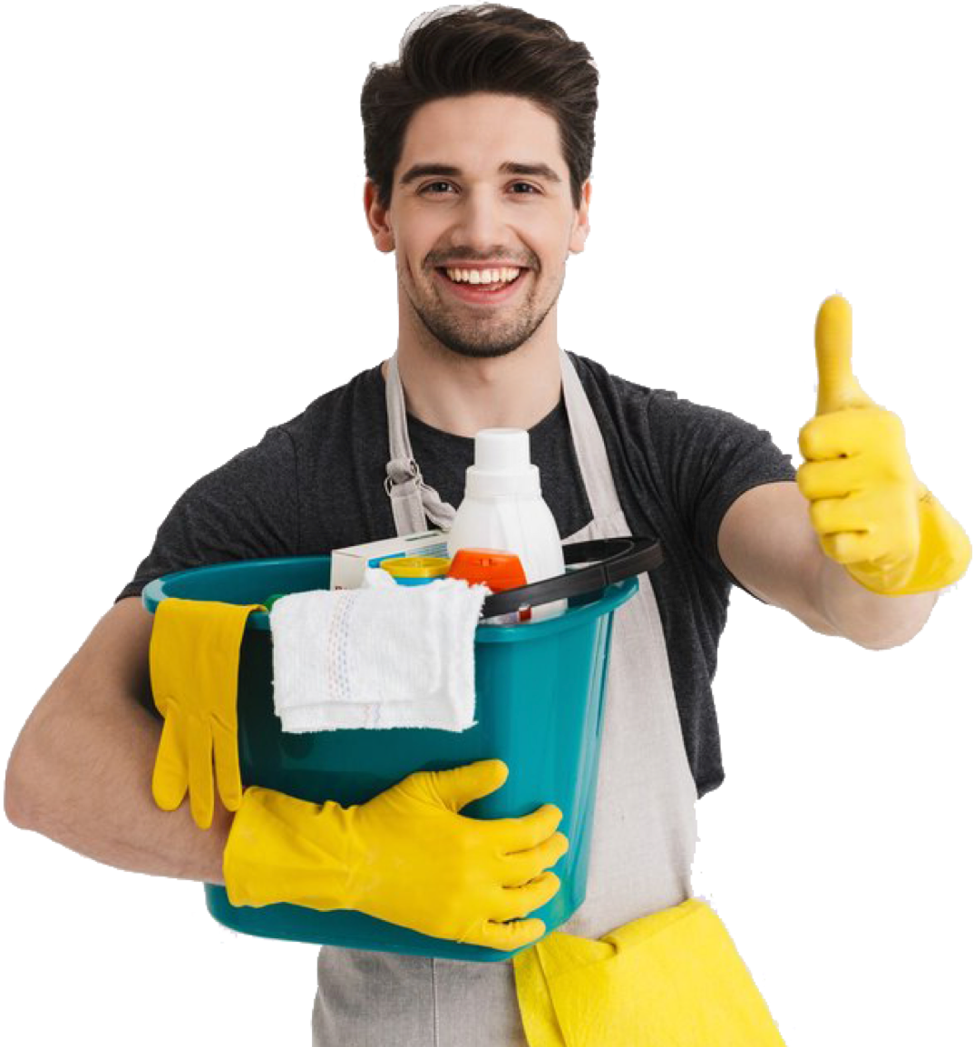 man with cleaning service